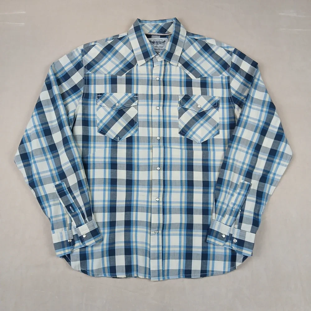 Levis Medium Mens Shirt Western Cowboy Pearl‎ Button 21x27 Vintage Has Defects